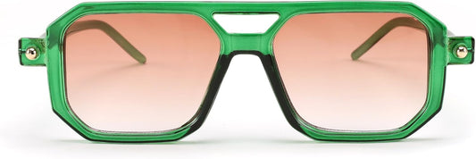 Retro Square Aviator Sunglasses Unisex 70s Style UV400 Gradient Lens