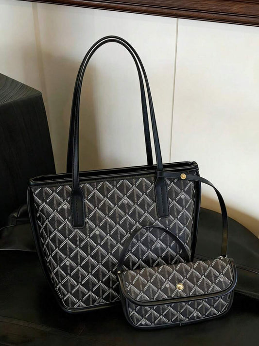 Women’s Minimalist Tote Bag Set Large Capacity Shoulder Handbag with Wallet Pink spring 2026 collection