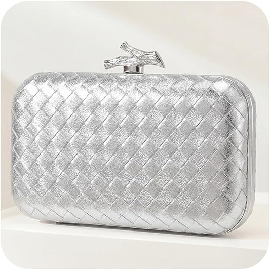 Women’s Satin Clutch Bag Ruched Evening Purse with Chain Strap Silver spring 2026 collection