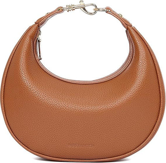 Women’s Crescent Crossbody Bag Vegan Leather Shoulder Clutch Hobo Brown