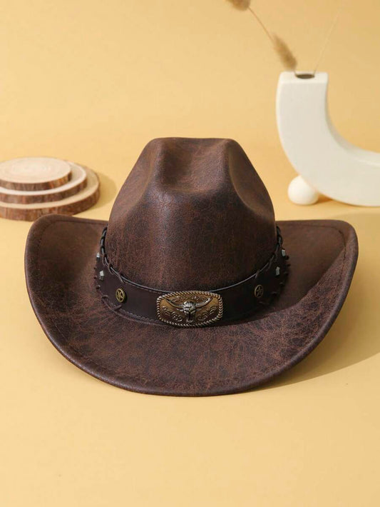 Unisex Coffee Brown Western Wide Brim Cowboy Hat Casual Boho Style spring 2026 collection