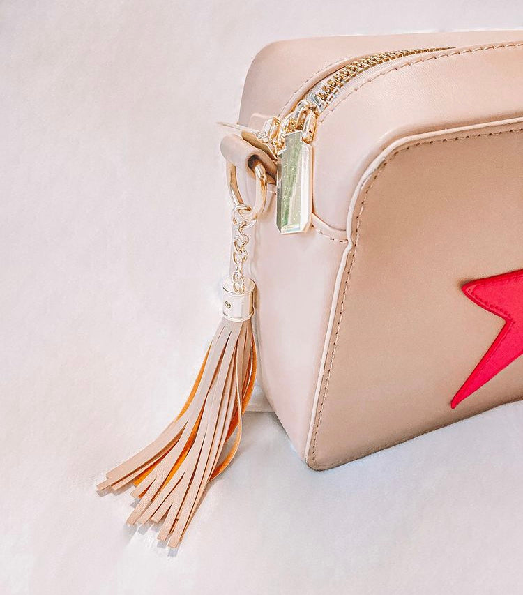 The Pink Star Cream Crossbody Bag