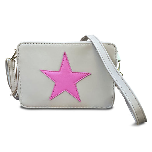 The Pink Star Cream Crossbody Bag