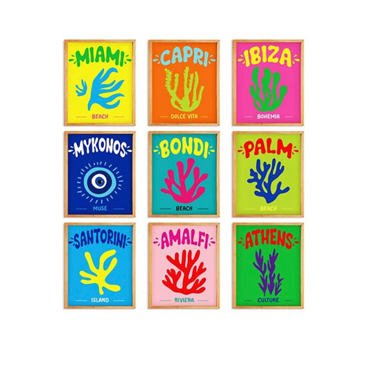 Travel Preppy Set of 9 Posters