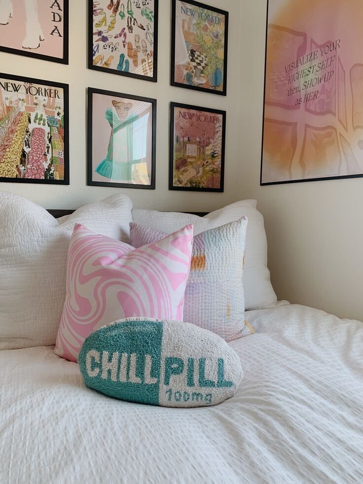 Chill Pill Pillow - Preppy Cute Trendy Room Decor Aesthetic Throw pillow y2k