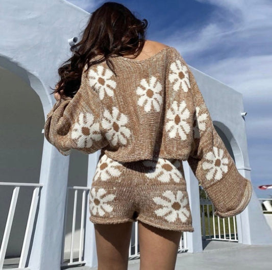 Autumn Floral Lounge Set - Brown