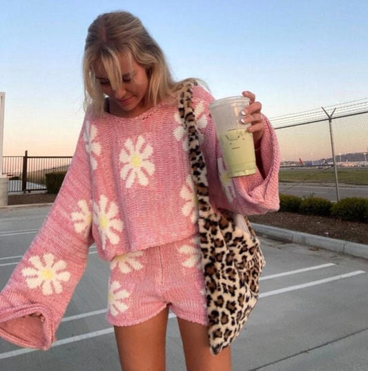 Autumn Floral Lounge Set - Pink