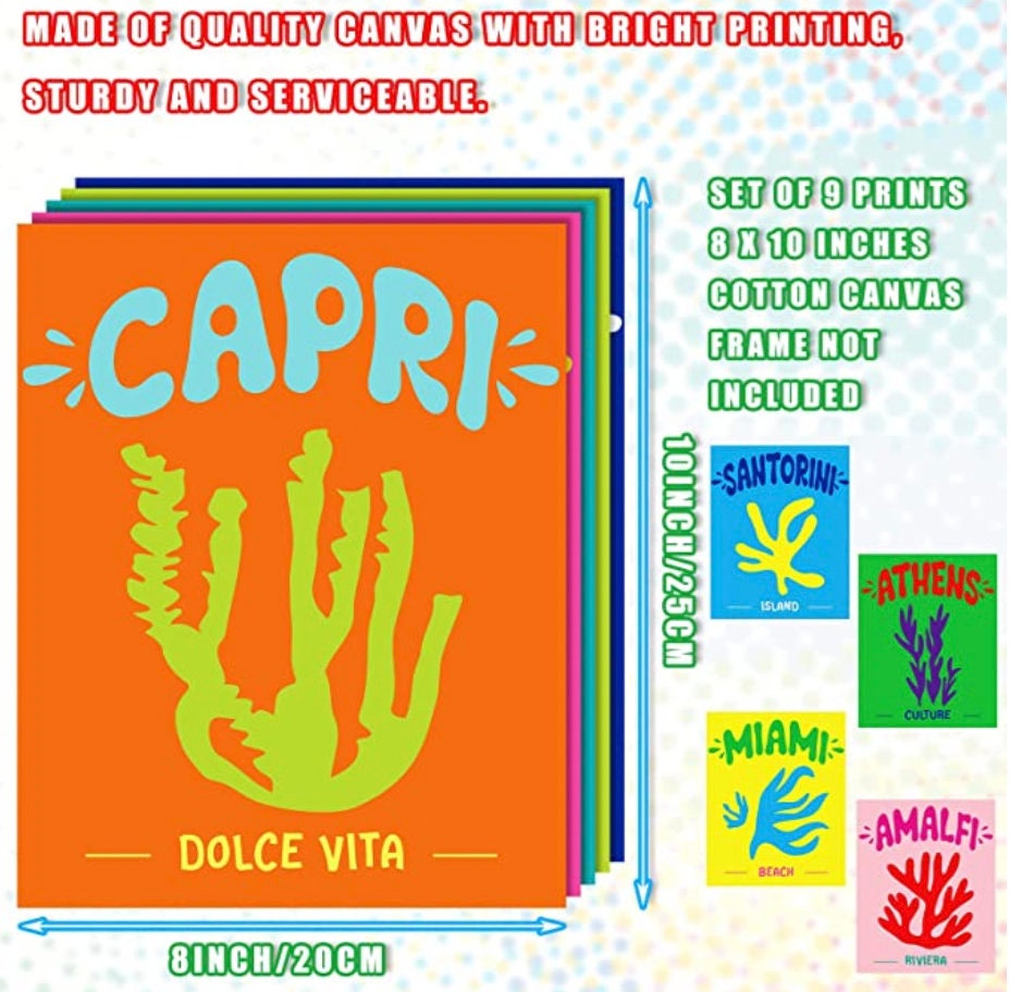 Travel Preppy Set of 9 Posters