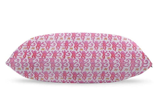 The Monkey Pillow Case in Pink (Rectangular)