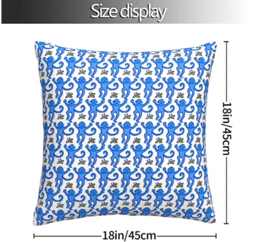 The Monkey Pillow Case in Blue