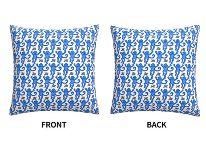 The Monkey Pillow Case in Blue