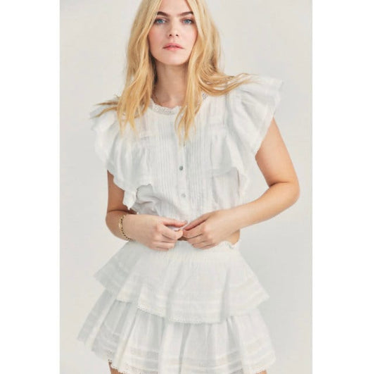 White Chloe Matching Skirt and Top Set
