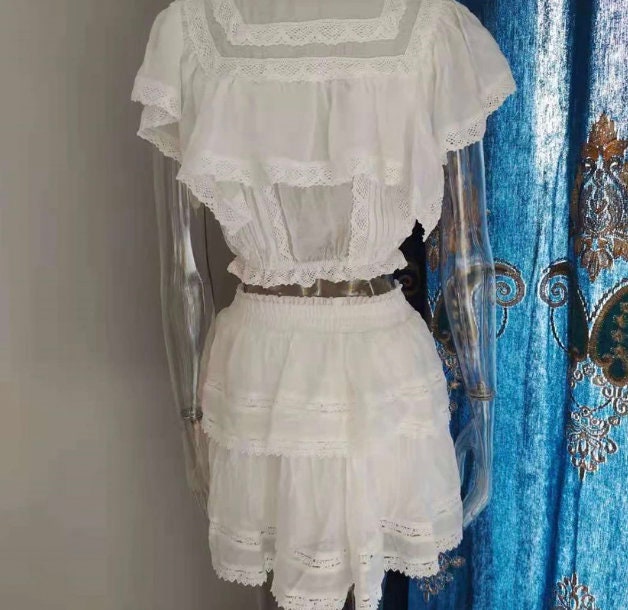 White Chloe Matching Skirt and Top Set