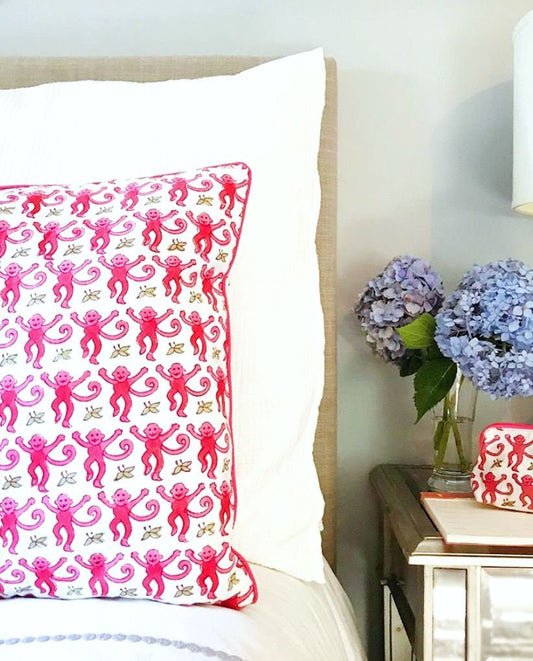 The Monkey Pillow Case in Rainbow