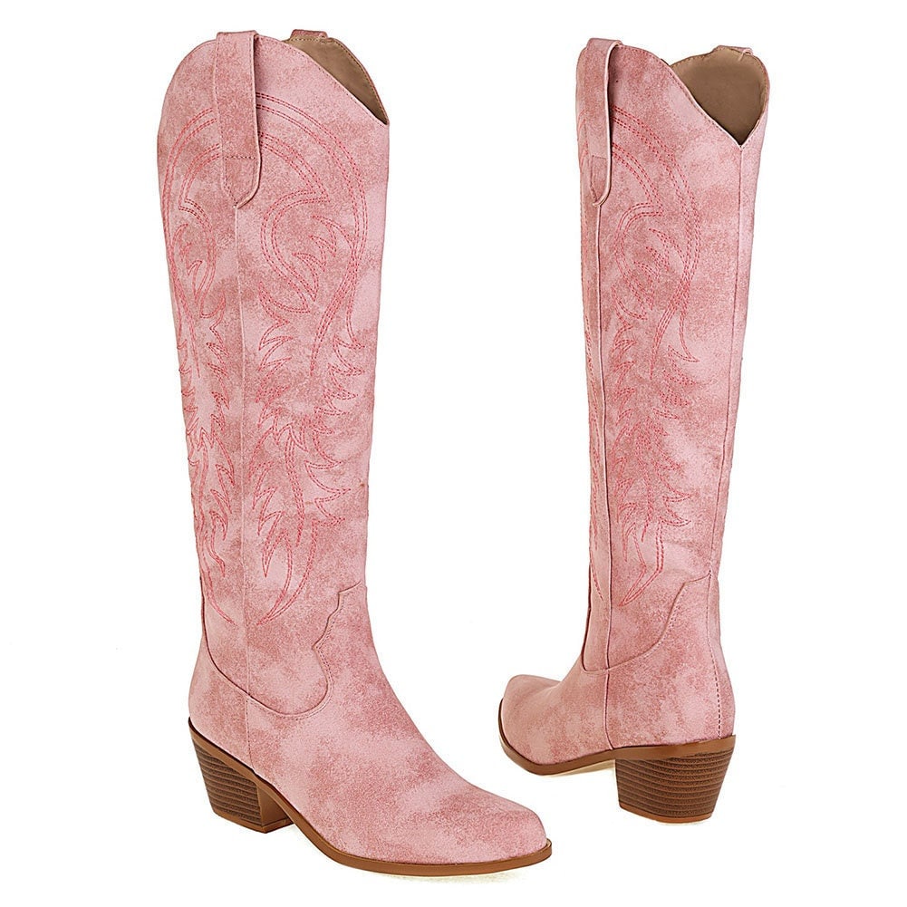 The Western Cowgirl/Cowboy Boots in Pink