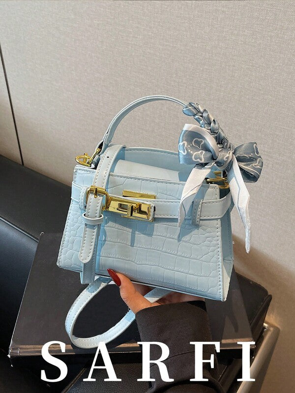 Women’s Mini PU Leather Crossbody Bag Litchi Grain Square Handbag Black spring 2026 collection
