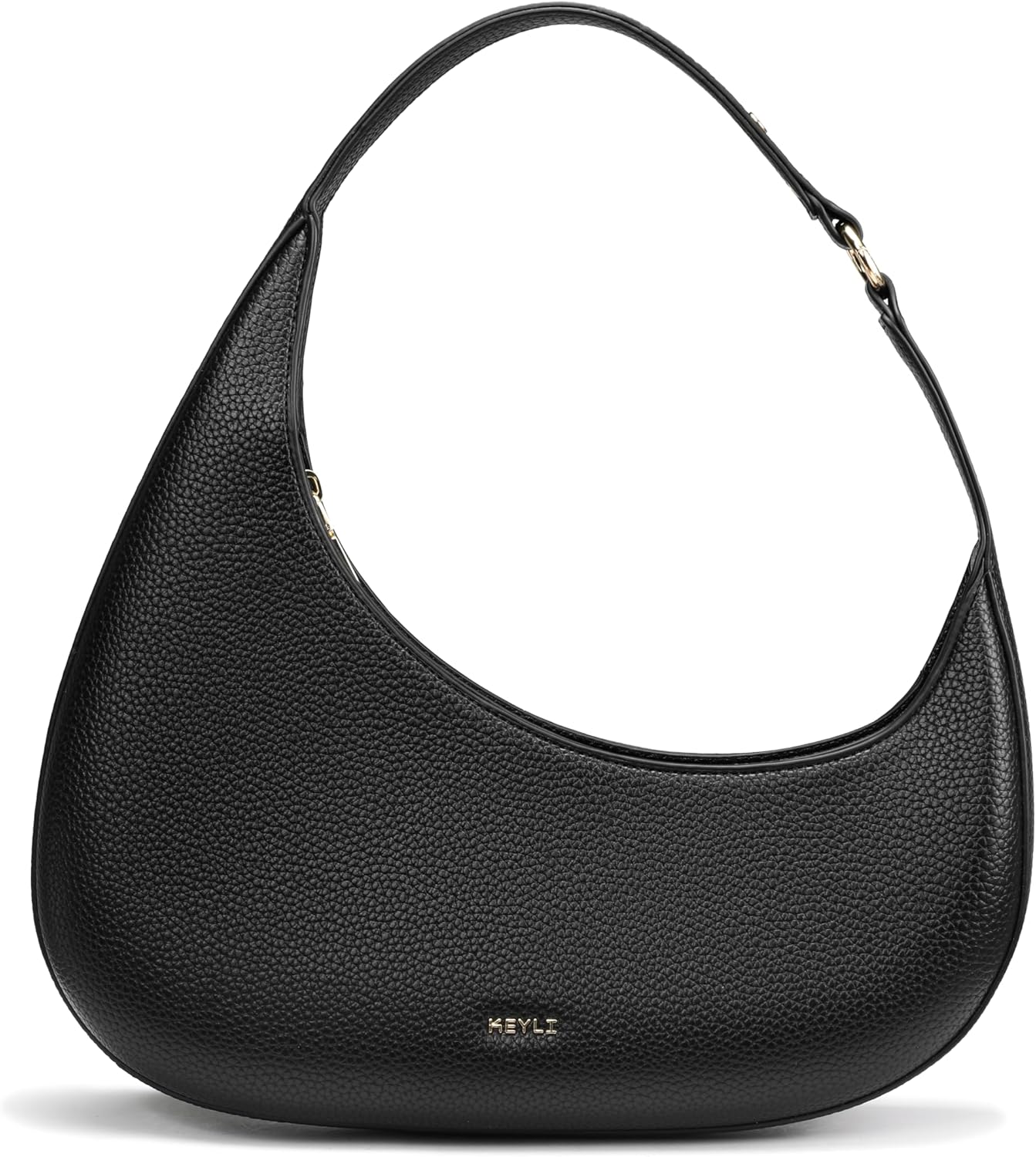 Women’s Black Hobo Shoulder Bag Vegan Leather Zipper Handbag Large Capacity spring 2026 collection