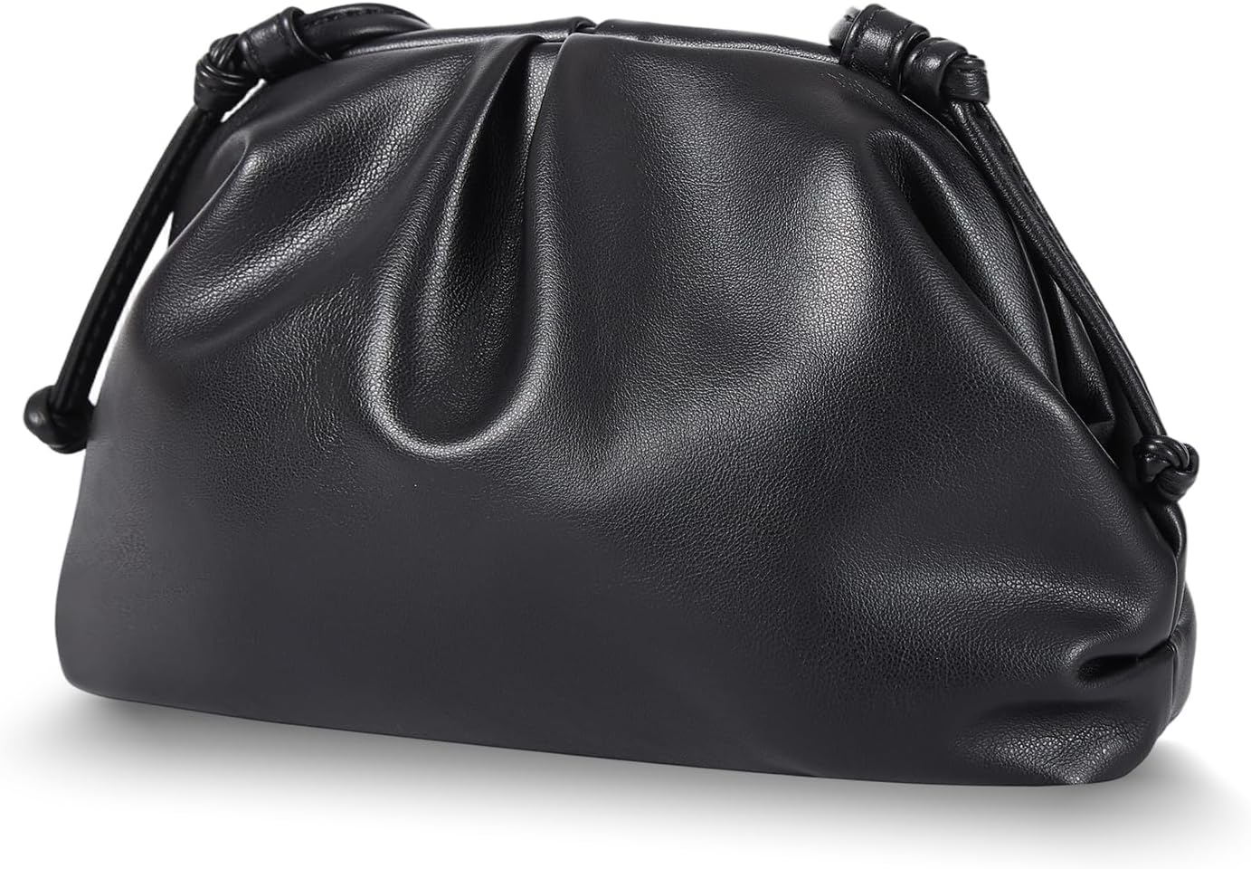 Women’s Pleated Cloud Clutch Bag Vegan Leather Soft Dumpling Purse Light