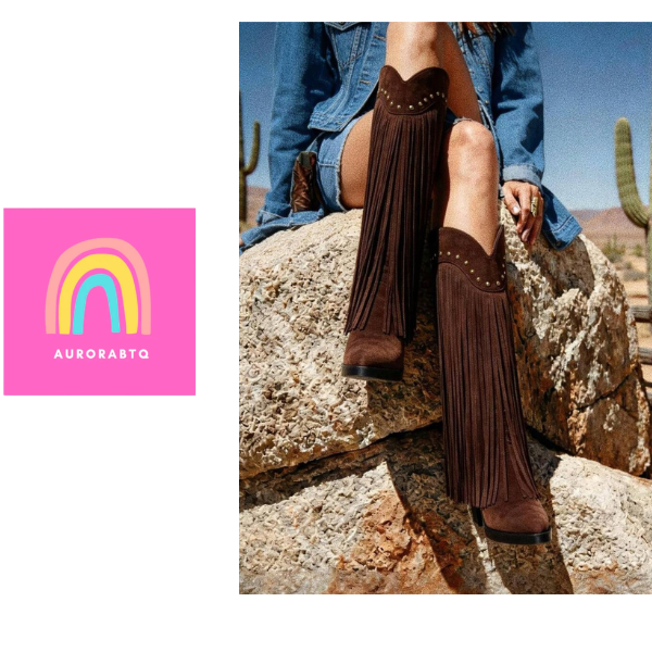 Women’s Brown Western Point Toe Boots Chunky Heel Slip-On Classic Style spring 2026 collection