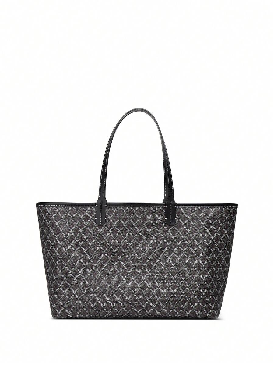 Women’s Large Capacity PVC Tote Bag Casual Shoulder Shopping Handbag Black spring 2026 collection