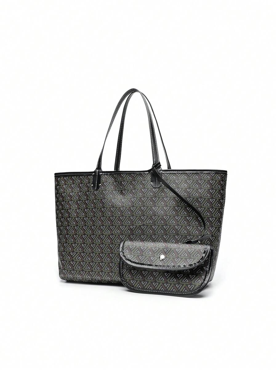 Women’s Large Tote Bag Set Minimalist Shoulder Handbag PVC Commuter Black spring 2026 collection