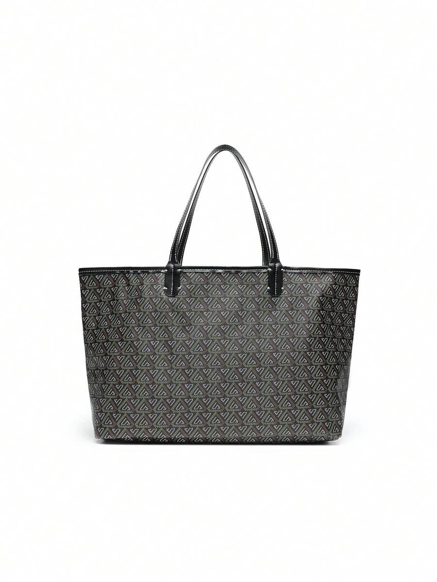 Women’s Large Tote Bag Set Minimalist Shoulder Handbag PVC Commuter Black spring 2026 collection