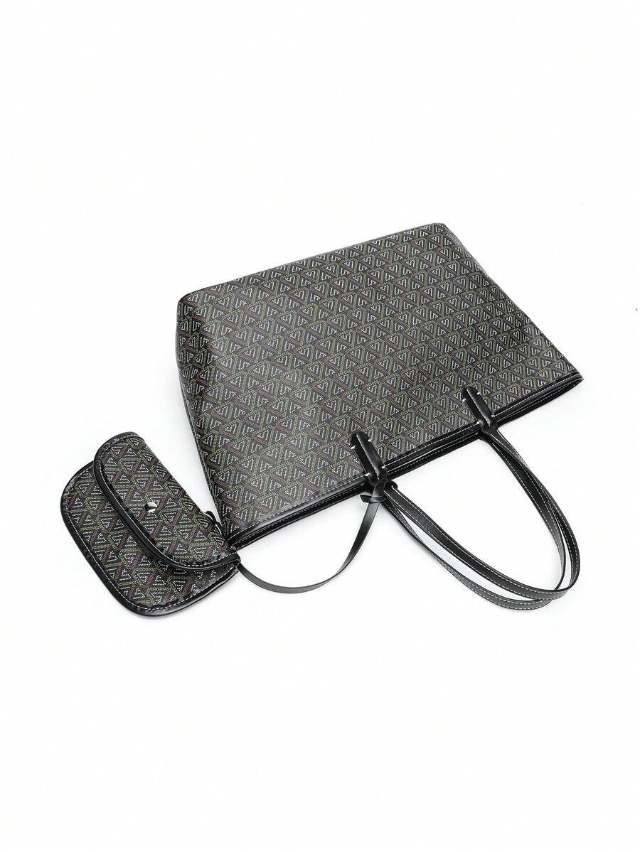 Women’s Large Tote Bag Set Minimalist Shoulder Handbag PVC Commuter Black spring 2026 collection