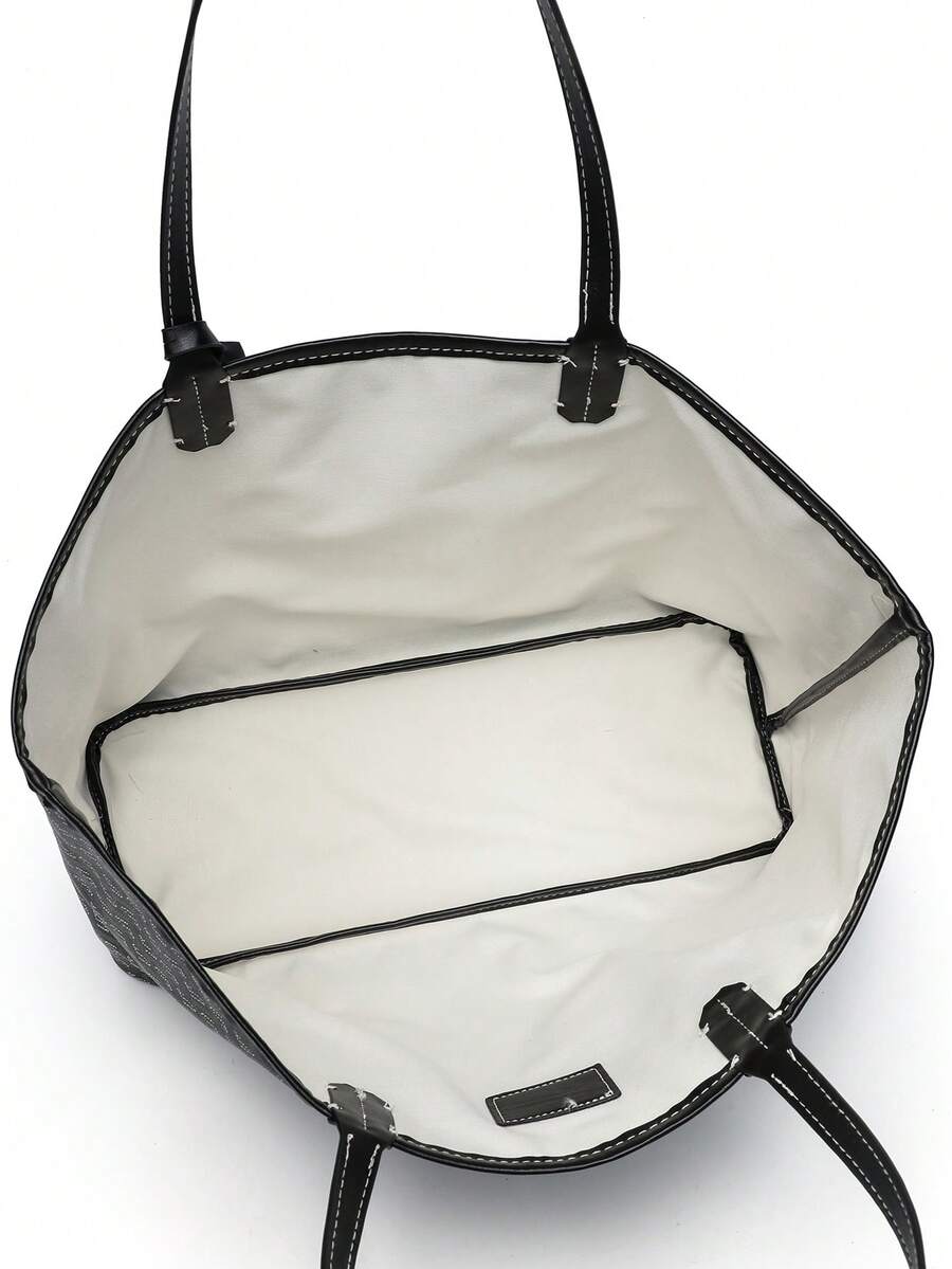 Women’s Large Tote Bag Set Minimalist Shoulder Handbag PVC Commuter Black spring 2026 collection