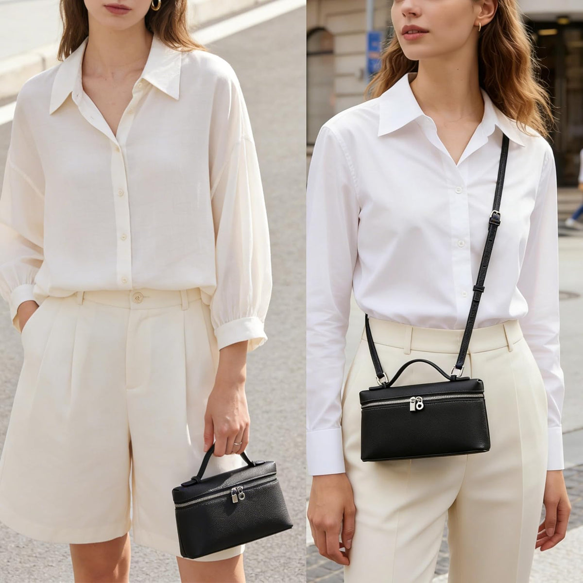 Women’s Genuine Leather Mini Crossbody Bag Top Handle Clutch Phone Purse Black spring 2026 collection