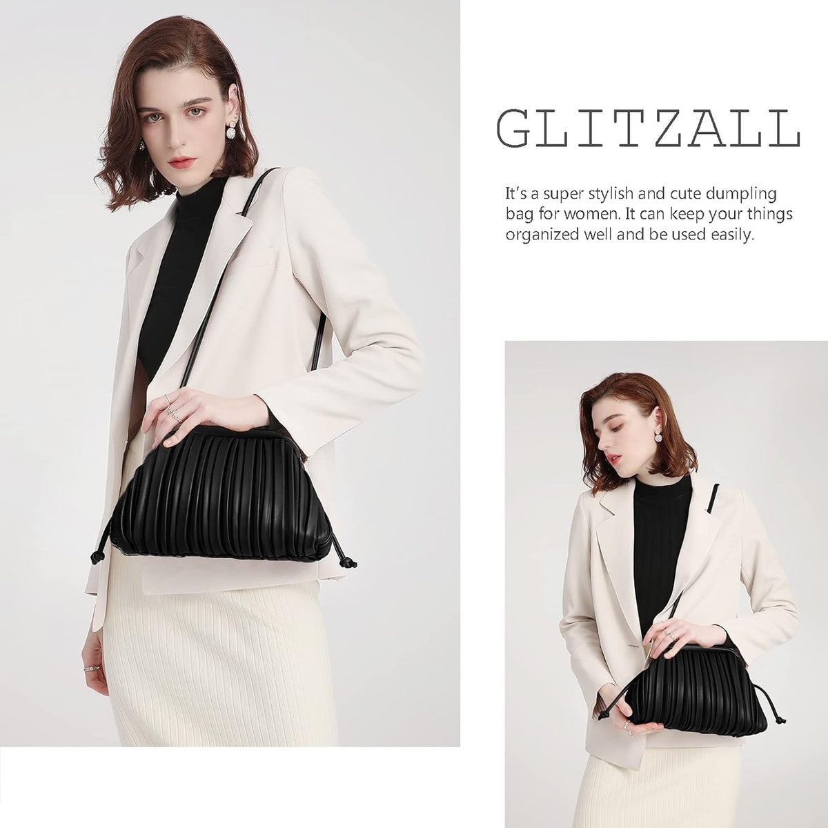 Women’s Cloud Dumpling Bag Ruched PU Leather Clutch Crossbody Taupe spring 2026 collection