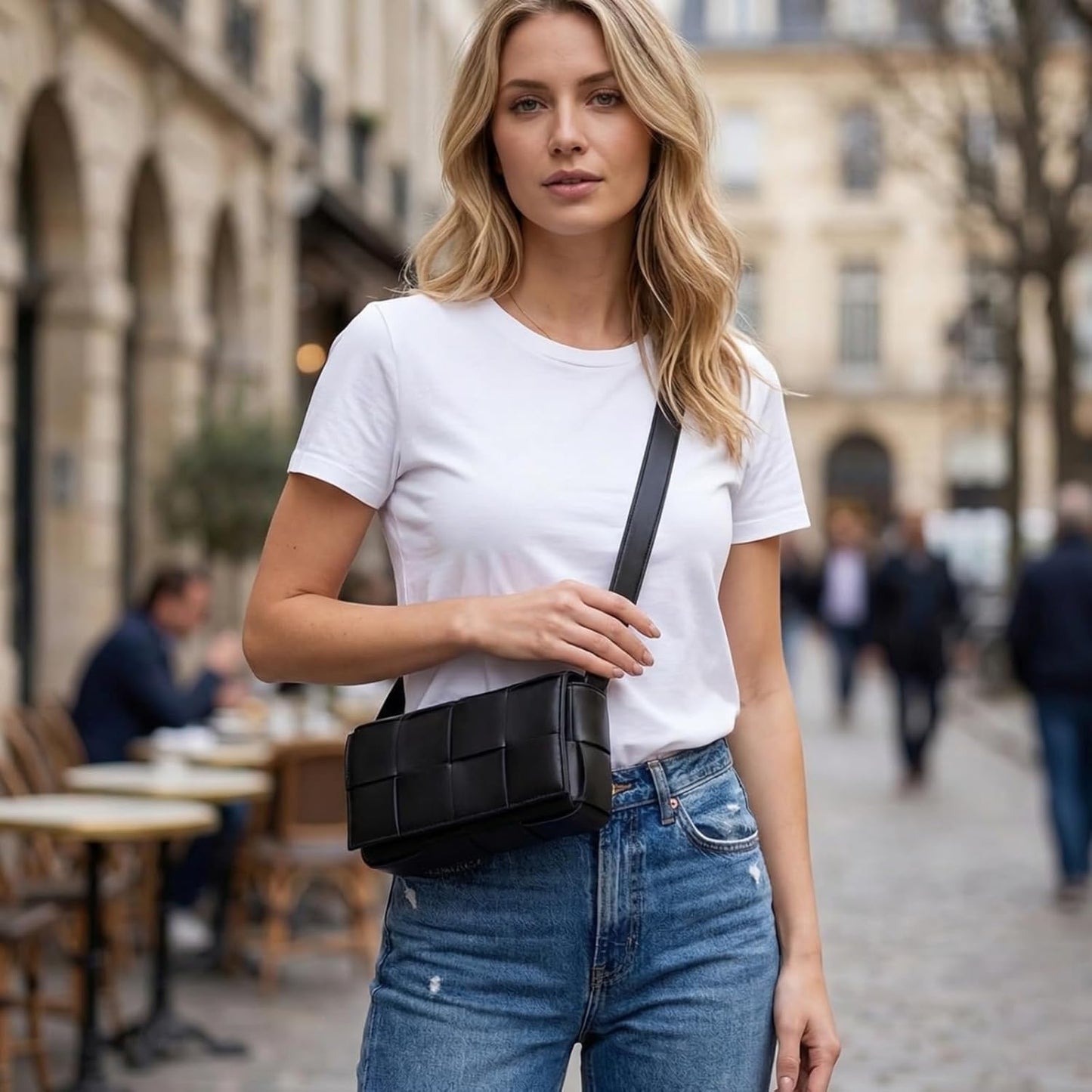 Women’s Mini Woven Crossbody Bag Adjustable Strap Square Shoulder Clutch Purse spring 2026 collection