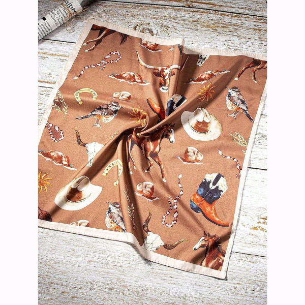 Women’s Western Print Square Bandana Scarf