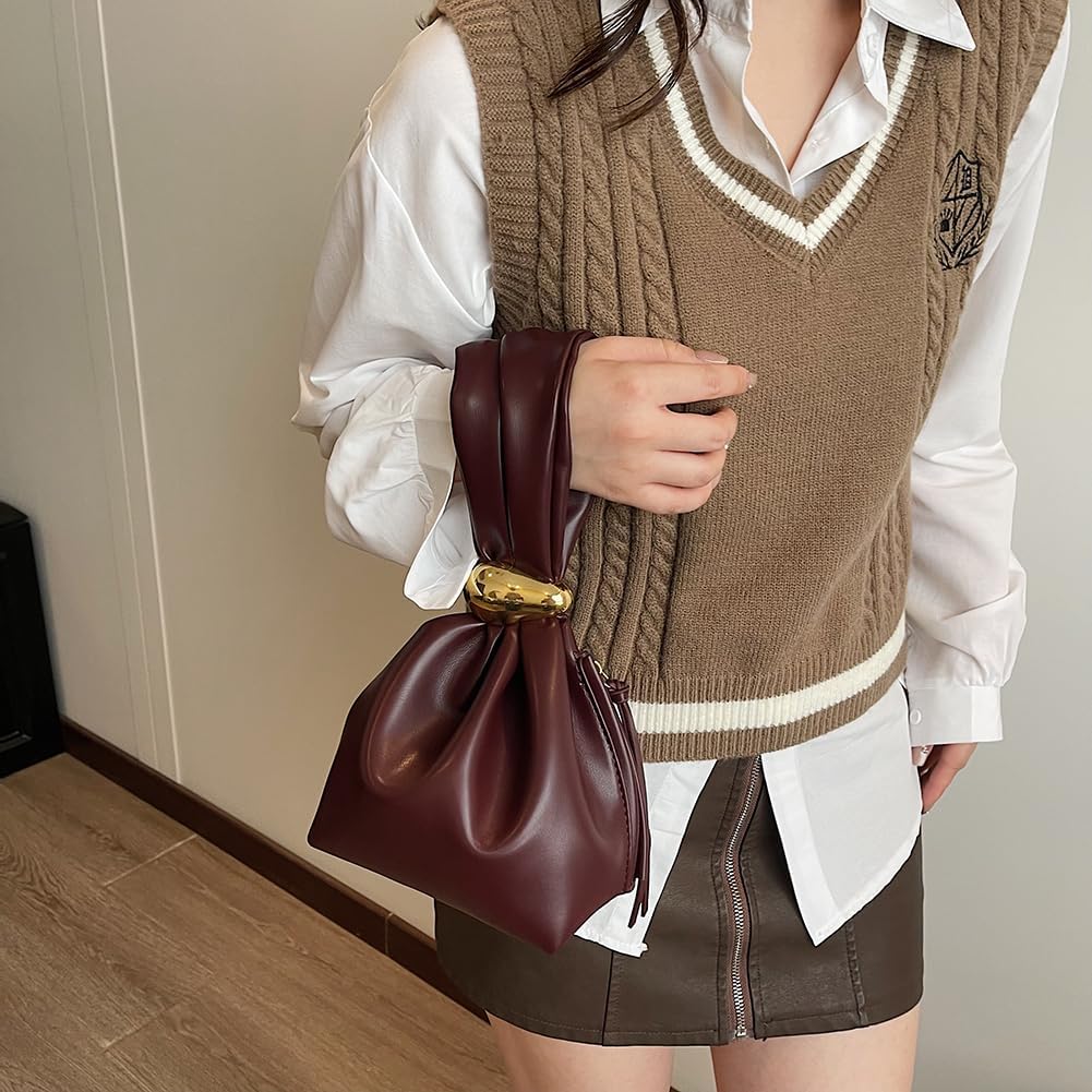 Women’s Knot Clutch Bag Vegan Leather Mini Wristlet Handbag  spring 2026 collection