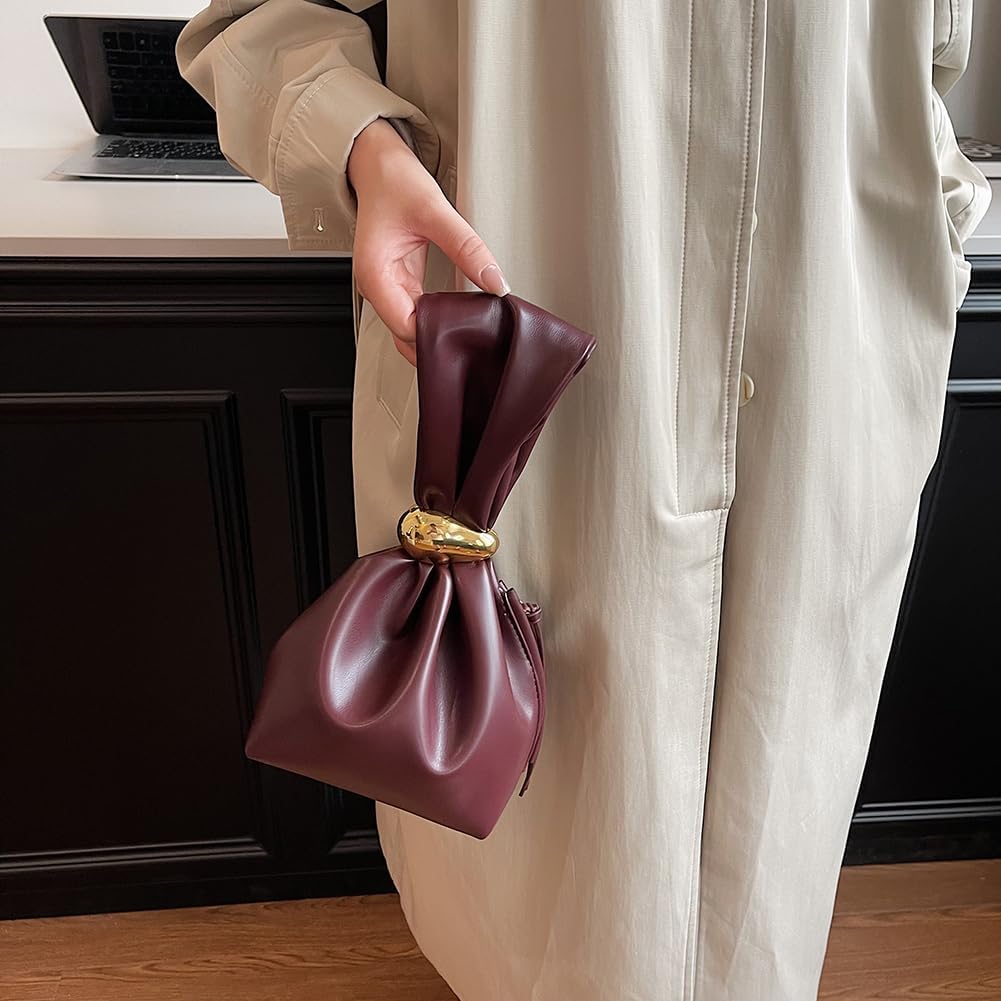 Women’s Knot Clutch Bag Vegan Leather Mini Wristlet Handbag  spring 2026 collection