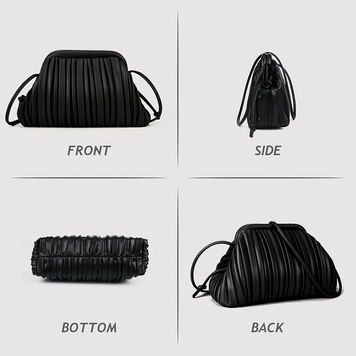 Women’s Cloud Dumpling Bag Ruched PU Leather Clutch Crossbody Taupe spring 2026 collection