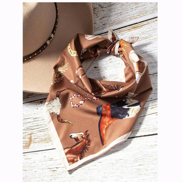 Women’s Western Print Square Bandana Scarf