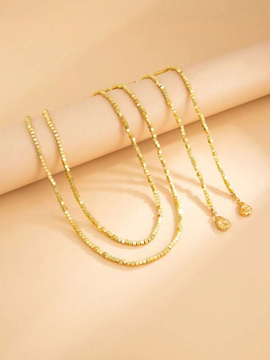 Women’s Long Tassel Necklace CZ Faux Pearl Beaded Pendant Gold spring 2026 collection