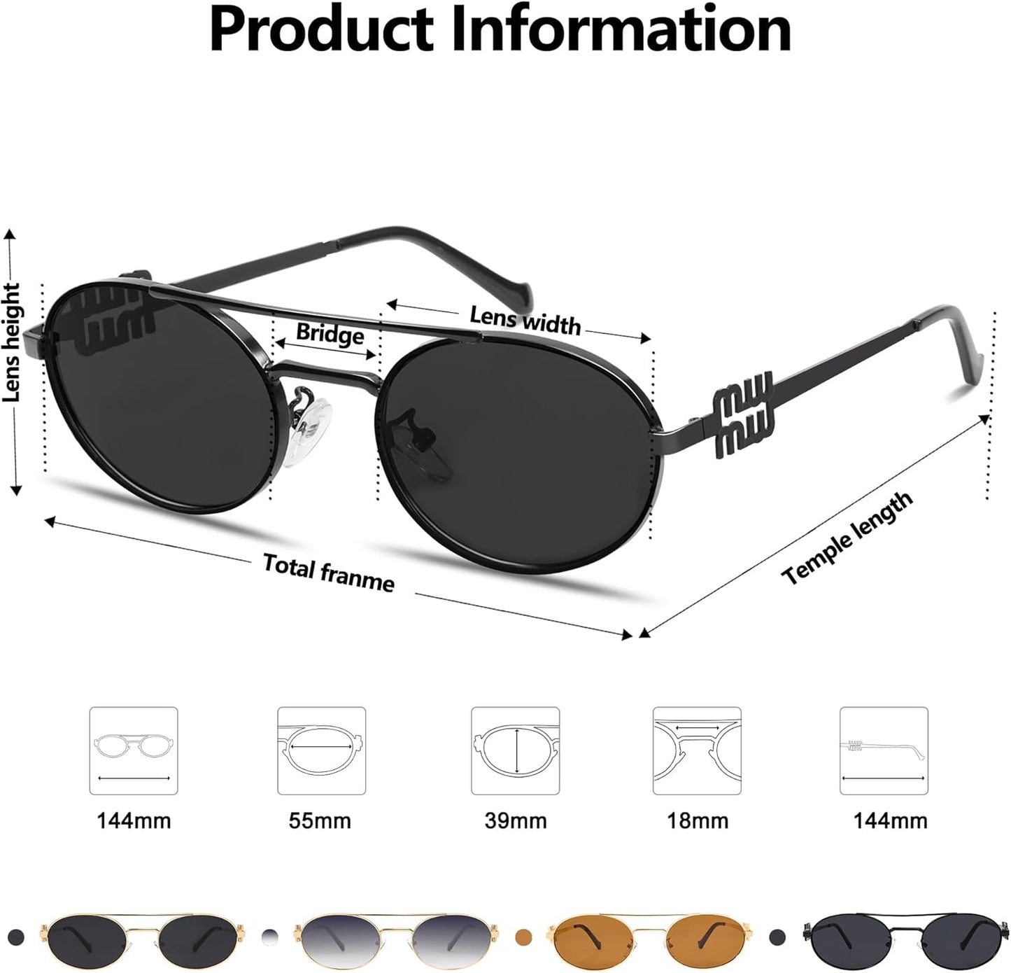 Women’s Retro Oval Sunglasses 90s Narrow Metal Frame UV400 Gradient Lens 2026 Trendy