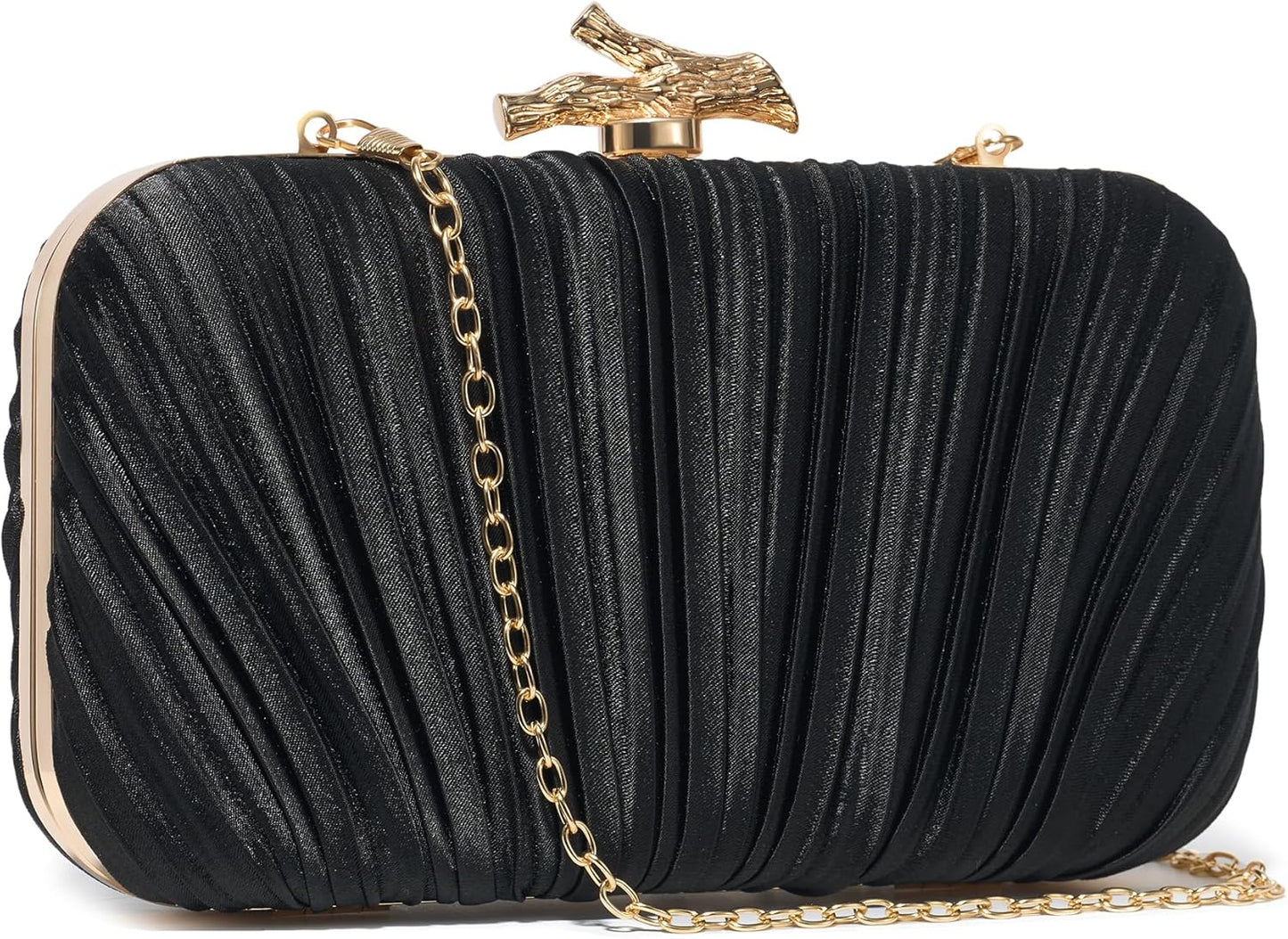 Women’s Satin Clutch Bag Ruched Evening Purse with Chain Strap Silver spring 2026 collection