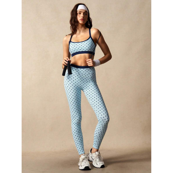 Women’s Polka Dot Cropped Cami and Leggings Activewear Set