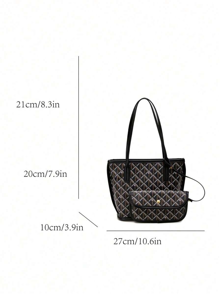 Women’s Minimalist Tote Bag Set Large Capacity Shoulder Handbag with Wallet Pink spring 2026 collection