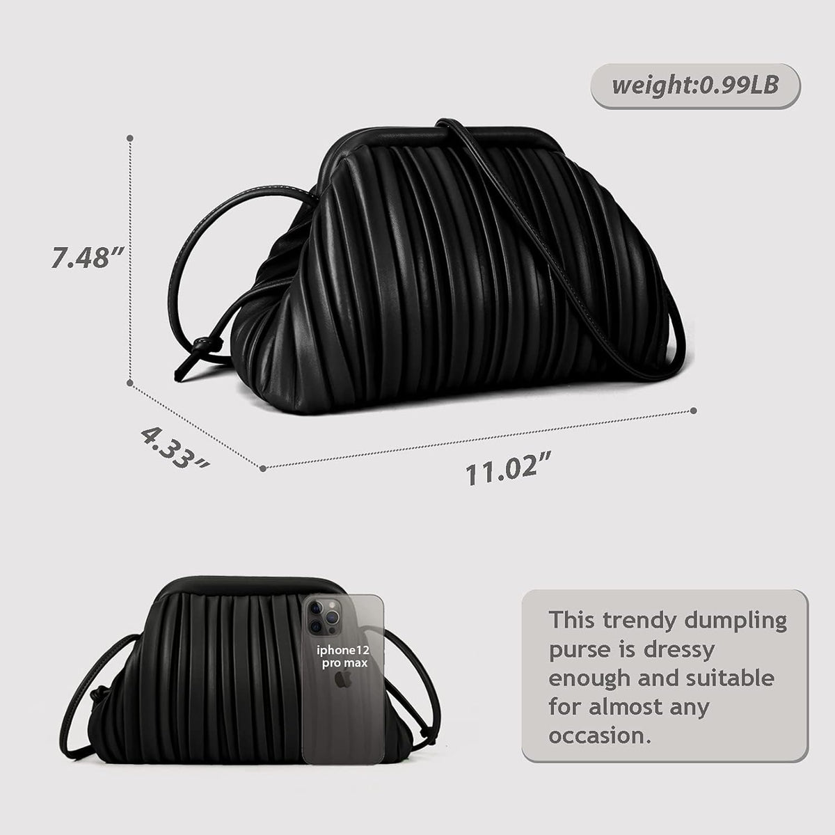 Women’s Cloud Dumpling Bag Ruched PU Leather Clutch Crossbody Taupe spring 2026 collection