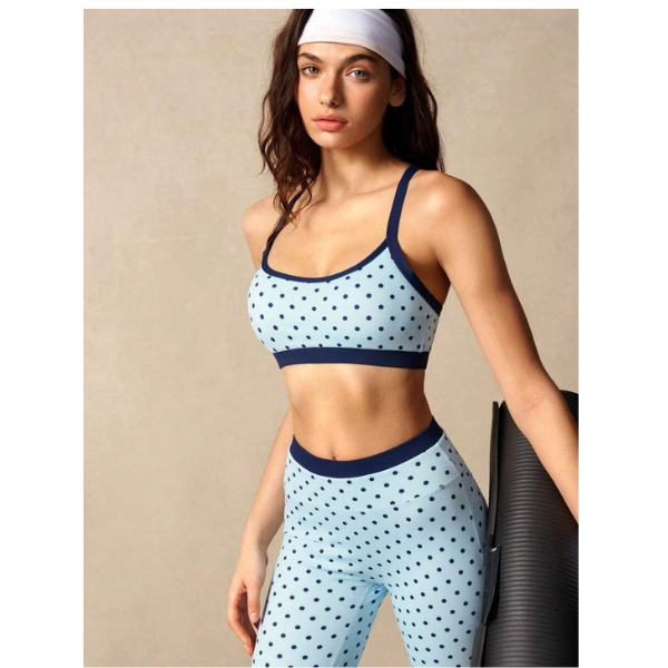 Women’s Polka Dot Cropped Cami and Leggings Activewear Set