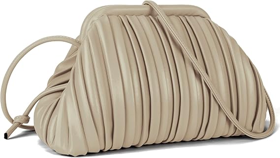 Women’s Cloud Dumpling Bag Ruched PU Leather Clutch Crossbody Taupe spring 2026 collection