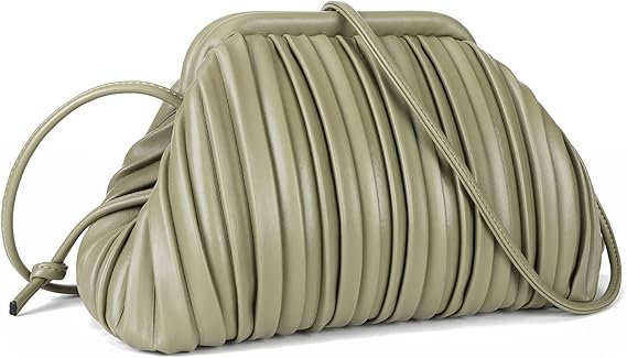 Women’s Cloud Dumpling Bag Ruched PU Leather Clutch Crossbody Taupe spring 2026 collection