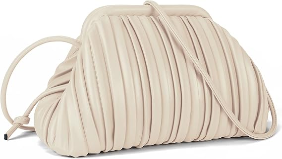 Women’s Cloud Dumpling Bag Ruched PU Leather Clutch Crossbody Taupe spring 2026 collection