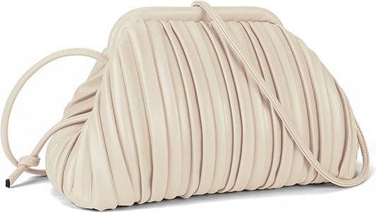 Women’s Cloud Dumpling Bag Ruched PU Leather Clutch Crossbody Taupe spring 2026 collection