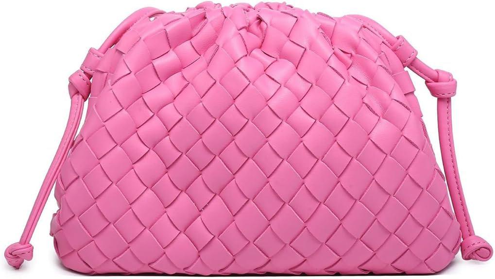 Women’s Pleated Cloud Clutch Bag Vegan Leather Soft Dumpling Purse Light