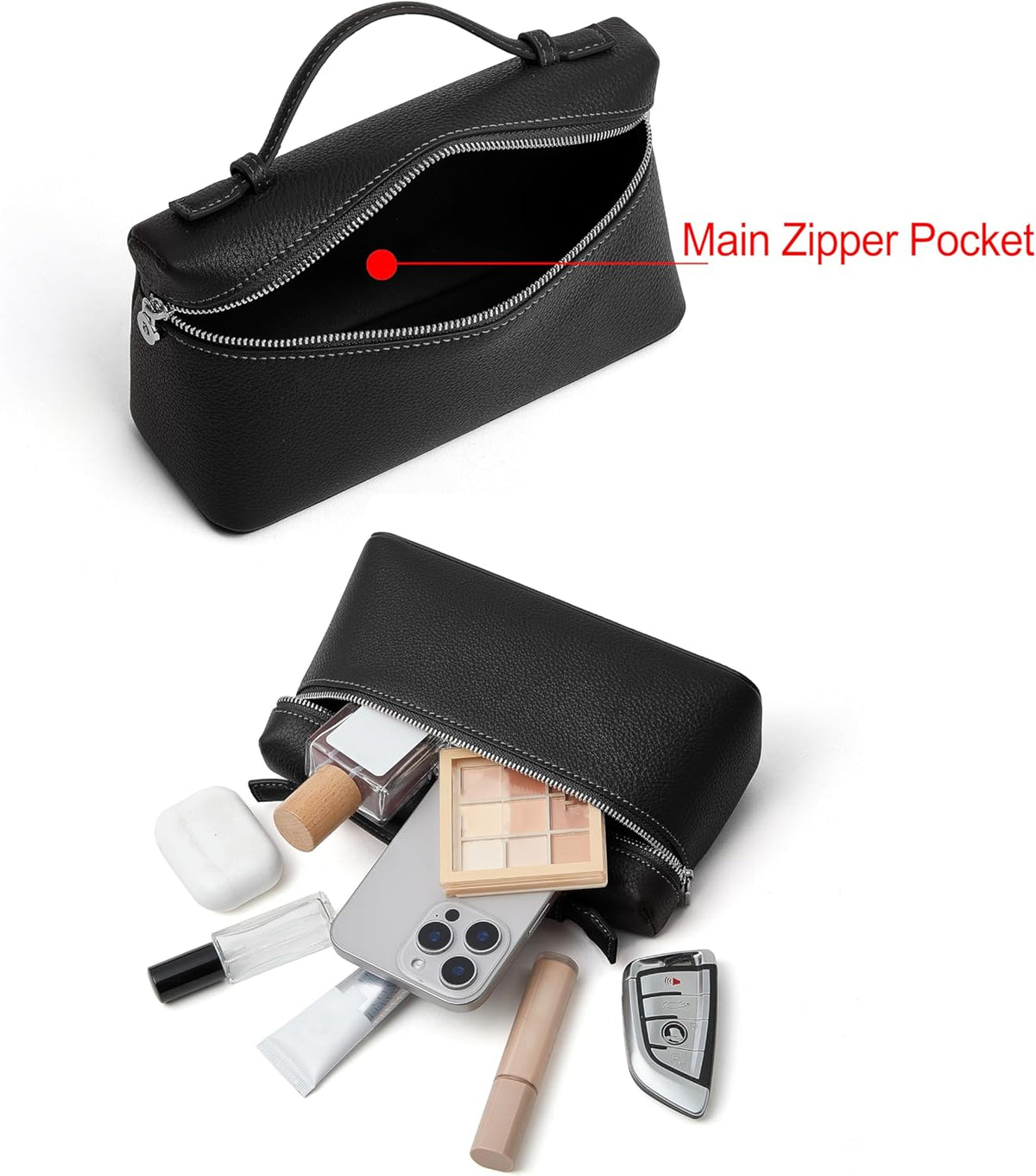 Women’s Genuine Leather Mini Crossbody Bag Top Handle Clutch Phone Purse Black spring 2026 collection