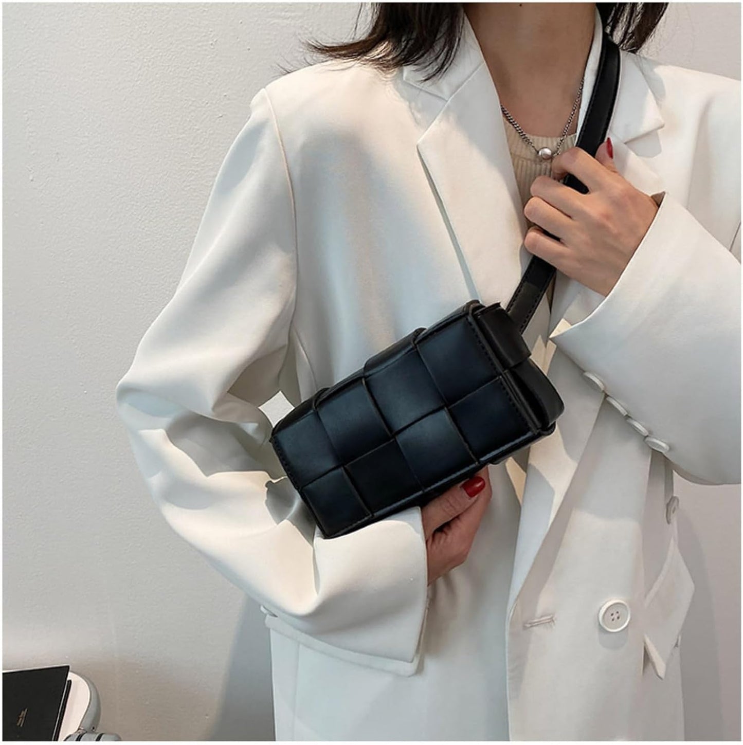 Women’s Mini Woven Crossbody Bag Adjustable Strap Square Shoulder Clutch Purse spring 2026 collection